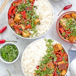 Sweet and spicy tofu